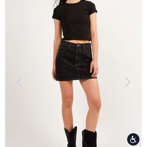 Oak and fort dark grey denim skirt